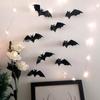 12 шт. Хэллоуин имитация вспышки летучая мышь настенный декор DIY самоклеящиеся 3D принадлежности для вечеринок украшения