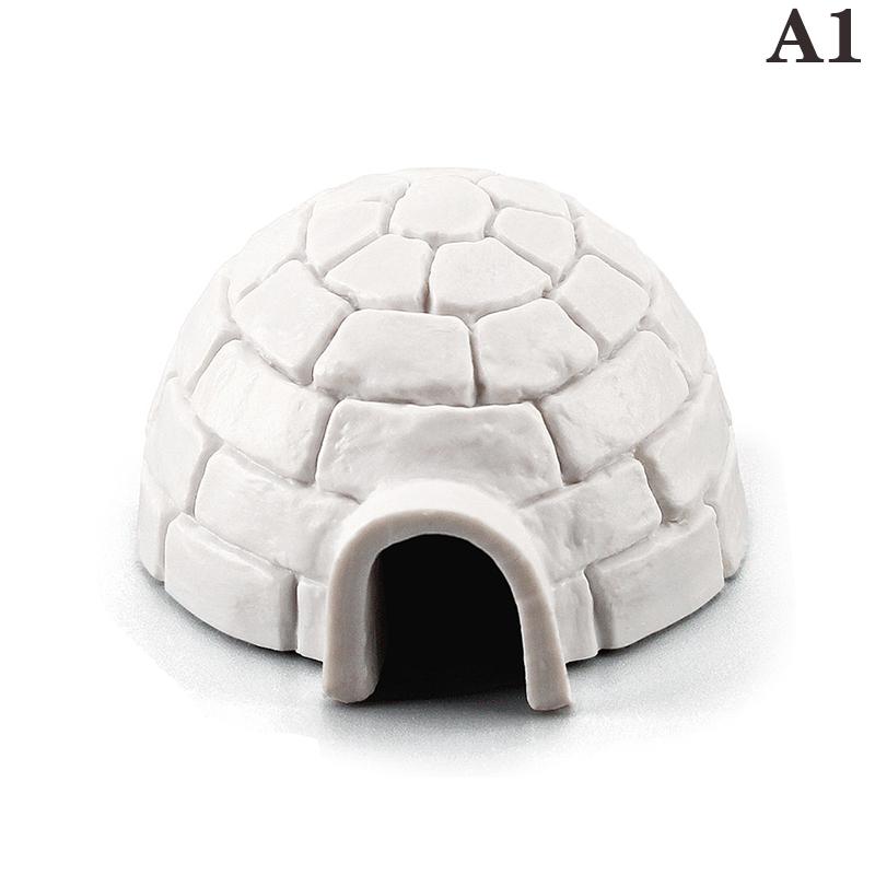 Polar Igloo Christmas Tree Figurines Set Miniature Arctic Figures Toy Playset Mini Polar Animal Shelter Ornament Decorative