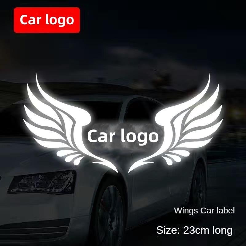 Автомобильная наклейка, крылья автомобиля, логотип автомобиля, светоотражающая наклейка на автомобиль, заднее лобовое стекло, задняя крышка, наклейка с царапинами, автозапчасти