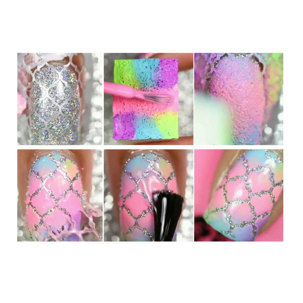 24 шт. полая лазерная наклейка для ногтей, гель-лак для ногтей, трансферная фольга, сердце, звезда, 3D шаблон для ногтей, штамп