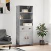 VidaXL Highboard Concrete Grey 69.5x34x180 Cm Engineered Wood 3200493