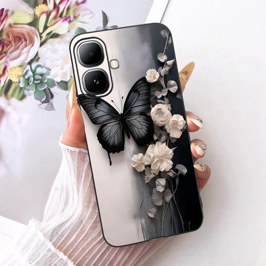 Cute Printing Phone Case For Infinix Smart 20 Soft Black Silicone TPU Cases For Infinix Smart20 X6840 X6840B Covers Bumpers