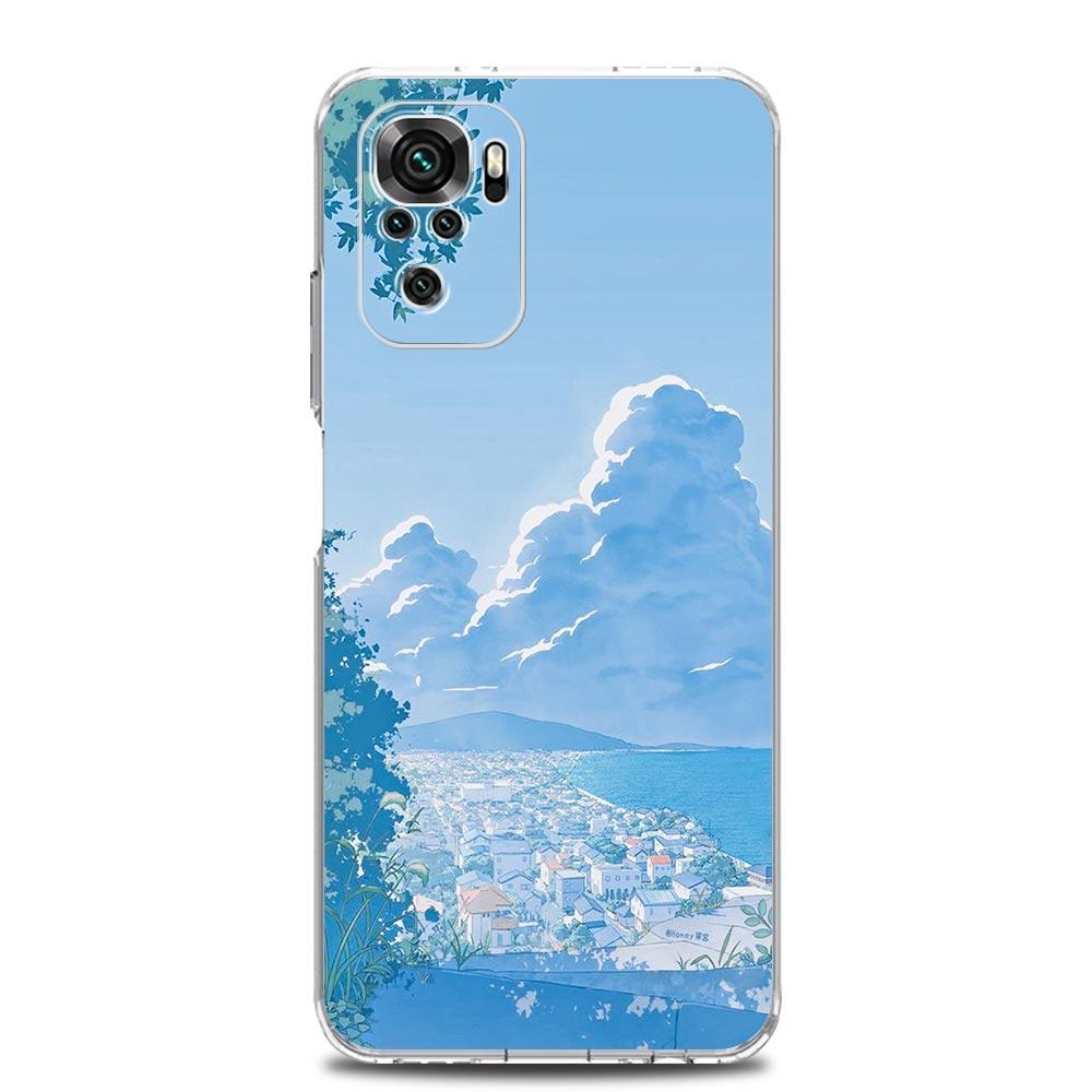 Чехол для телефона Xiaomi Redmi Note 13 12 5G 9S 9 8 10 11 Pro Plus 4G 9T 13C 12C10C 9C 9A 7 прозрачный чехол Funda de verano Sky para