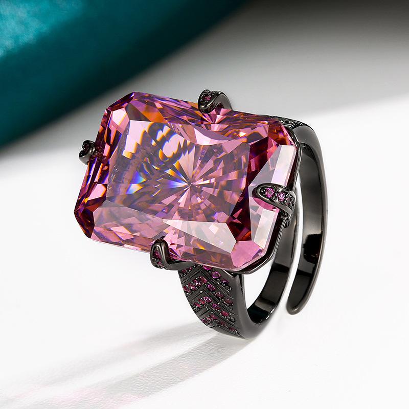 Ювелирный набор Redeen Chepala Зеленый квадратный бриллиант Черное золото Набор Главный камень 15 * 20