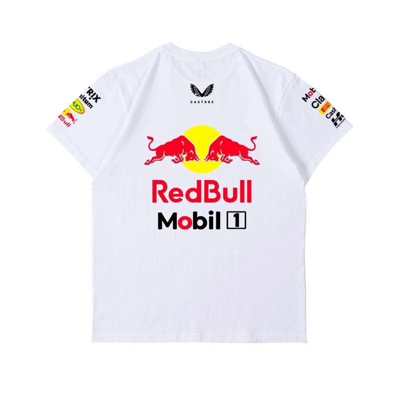 Red Bull Мужская Женская Футболка Команды Формулы-1, Летняя Хлопковая Футболка с Коротким Рукавом, Печать Спереди и Сзади, Повседневный Свободный Спортивный Топ, Разноцветная