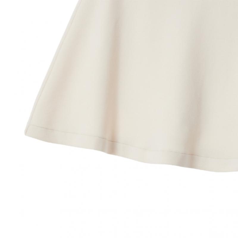 Goxo Metal Heart Flare Skirt Cream