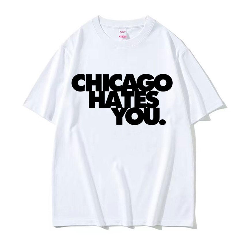 Футболка в стиле рэпера Chief Keef Chicago Hates You Мужская Харадзюку Хип-Хоп Винтажная Футболка Повседневная 100% Хлопок Большие Футболки