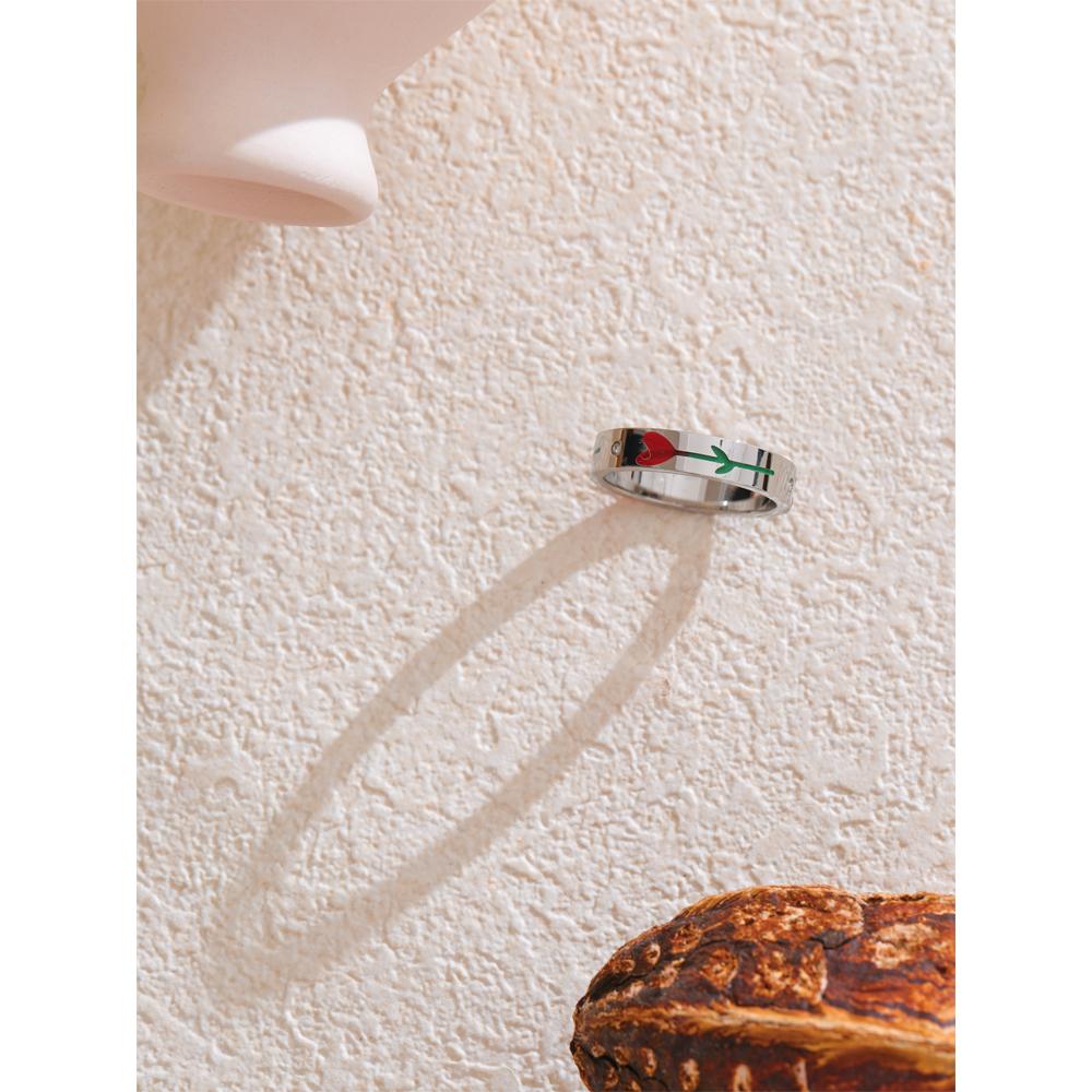 Eetit 6789# Нержавеющая сталь Эмаль Цветок Сохранение Цвета Модное Кольцо Новый Стиль Водонепроницаемый Шарм Изысканные Ювелирные Изделия