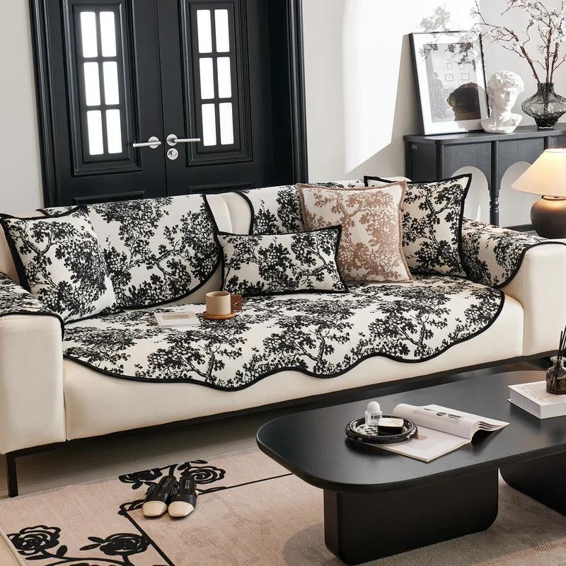 Nordic Chenille Sofa Cushion for Living Room Irregular Curved Non-slip Couch Cover Corner Sofa Towel Seat Pad Washable Sofa Mat