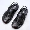 Summer Sandals Men's Genuine Leather Outdoor Casual Shoes Cow Rib Soft Sole Beach Shoes Men's External Slippers Men's Shoes