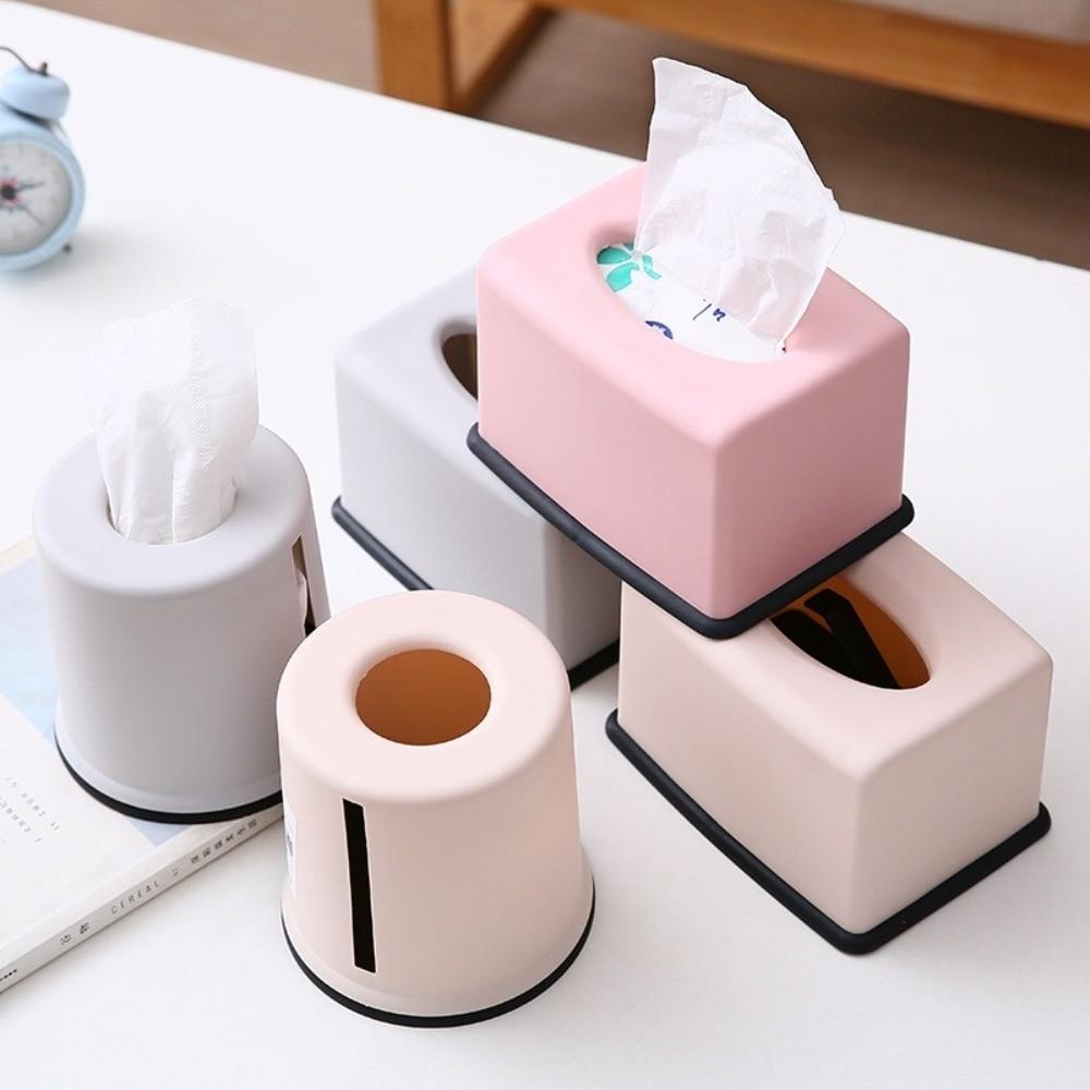 Plastic Tissue Box Solid Color Napkin Holder Simplicity Design Paper Towel Box Household Use