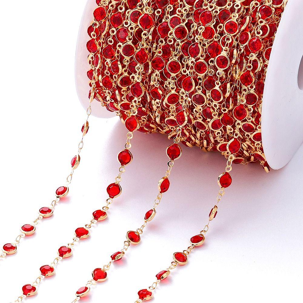 Shiny Necklace Chain Crystal Beads Beaded Making 1Meter Crystal Beads Chains
