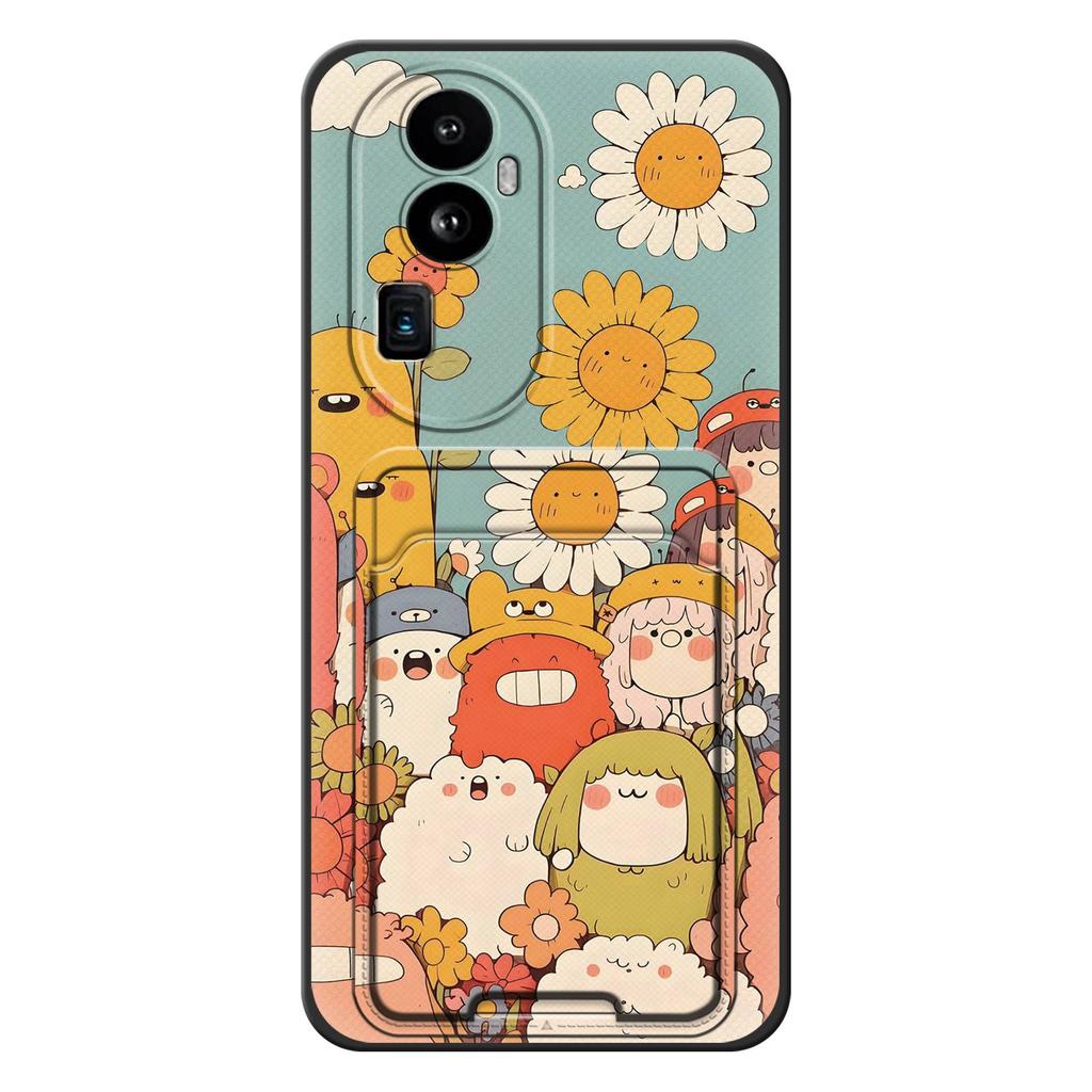 Soft case Card bag Phone Case For OPPO Reno10 Shockproof Waterproof TPU protective Anti-dust Card slot Cute Card sleeve