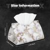 Modern Chic White Gold Foil Marble Tissue Box Cover Rectangle PU Leather Facial Case Paper Holder Organizer for Decor Bathroom Vanity Countertop