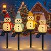 Set of 4 Snowman Garden Christmas Stylish Outdoor Waterproof Garden Lights for Lawns and String and Garden Solar-Powered Lights, Decorations, Gardens,