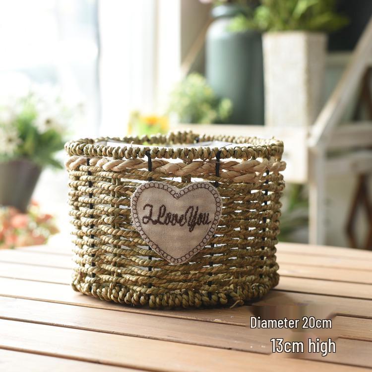 Пасторальная скандинавская плетеная цветочная корзина-сумка для композиций из сухоцветов и горшка с суккулентом