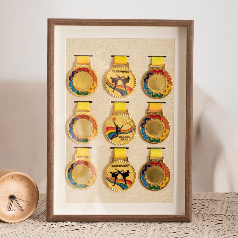 Wooden Medal Frame & Display: Marathon Tag Holder and Decorative Picture Frame
