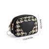 Printing Canvas Coin Purse Pu Leather Short Style Wallet Portable Houndstooth Zipper Purse  Outdoor