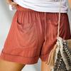 Повседневные шорты женские летние с высокой талией и завязками свободные широкие брюки