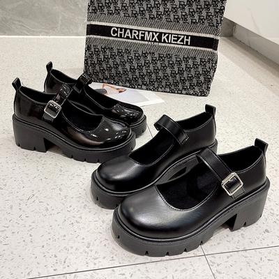 Лакированные туфли Мэри Джейн на высоком каблуке, женские туфли в японском стиле с пряжкой на щиколотке, женские туфли в стиле панк-униформа в стиле Лолита 43