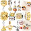 Gold Charms Copper Original Fall Maple Leaves Sunflower Charm Beads Pendant Fit Bracelet Diy Woman Jewelry Making