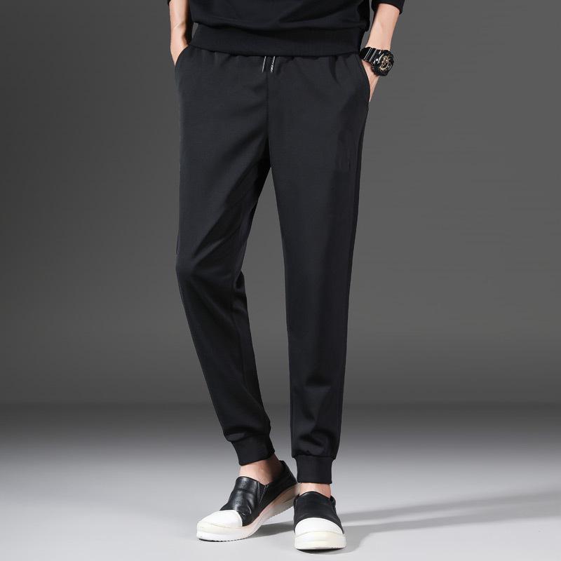 Мужские джинсы Black Stripe со средней посадкой и эластичной бархатной подкладкой — свободный крой для подростков (Осень зима)