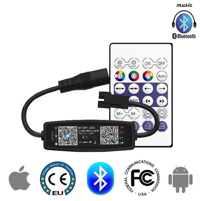 Контроллер светодиодов WS2812B Bluetooth Музыка Для SK6812 WS2811 WS2812 APA102 Пиксельная светодиодная лента Приложение Пульт 24/28 кнопок DC5-24V
