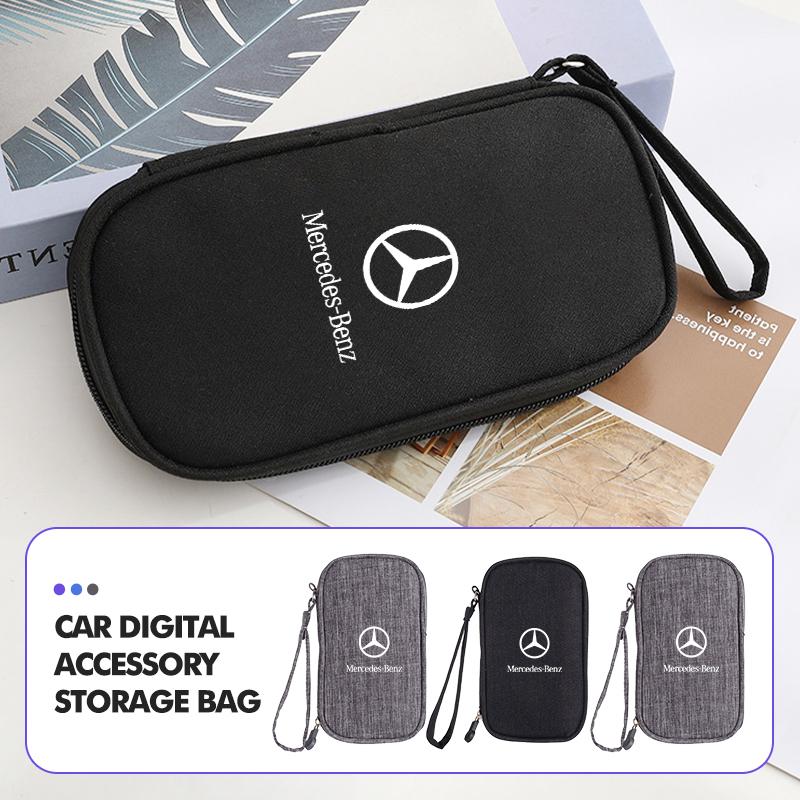 D5Portable Cable Organizer Waterproof Storage Bag Earphone Case For Mercedes Benz C180 C300 W124 W176 W177 C200 C260 GLC CLE CLA