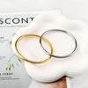 18k Gold Polished 4mm Titanium Steel Women's Bangle Bracelet - Non-fading Jewelry