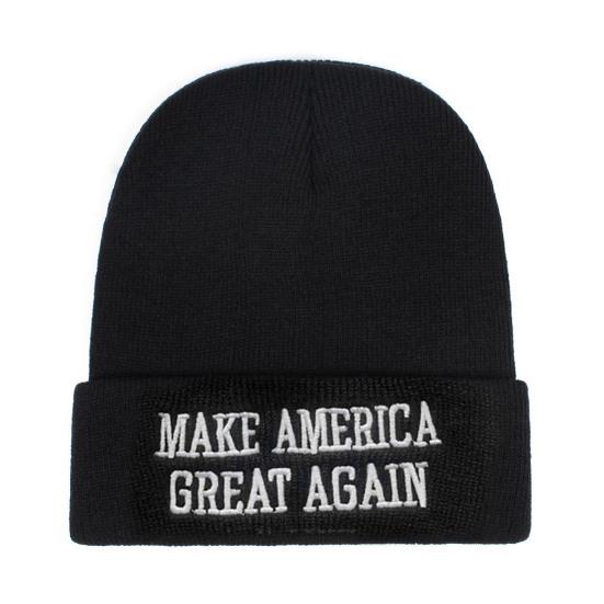 Winter Hat Makes America Great Again Trump President Election Campaign Knitted Thick Elastic Warm Windproof Cycling Outdoor Cap Headgear