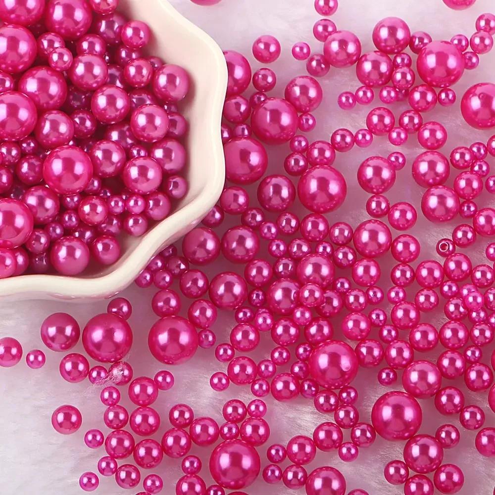 Разноцветные бусины из АБС-пластика без отверстий, имитация жемчуга, россыпные бусины для нейл-арта, DIY-поделок, украшения для скрапбукинга