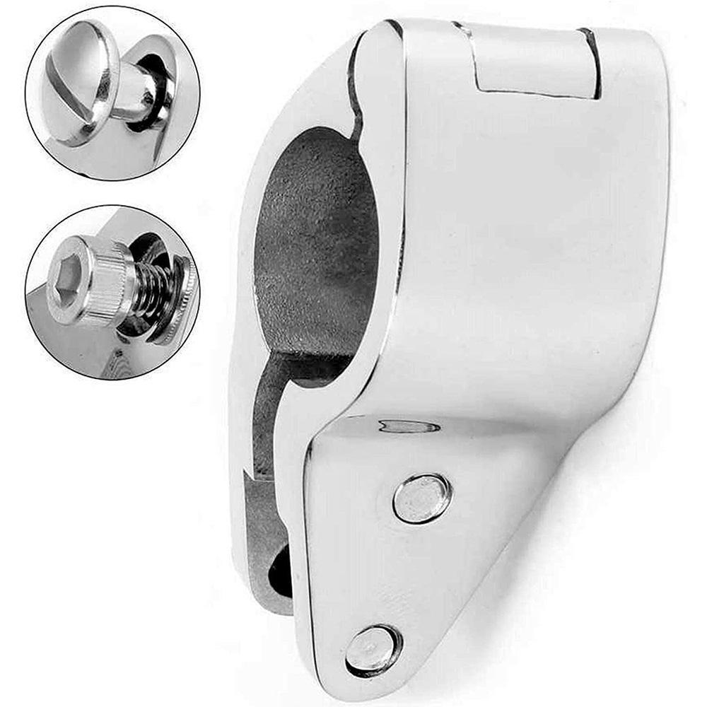 2Pcs 316 Stainless Steel Boat Bimini Top Hinged Jaw Slide Clamp For Pipe 25mm