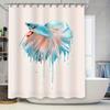 Стильная шторка для душа с дизайном выцветающих рыб в мягких пастельных тонах, идеально подходящая для декора ванной комнаты