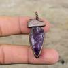 African Amethyst Rough Pendant Rose Quartz Rough Pendant Electroformed Copper Pendant Electroformed Gemstone Jewelry Engagement Gift For Her