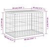 VidaXL Design Gabion Garden Bench 63x44x42 Cm Solid Pine Wood 834353