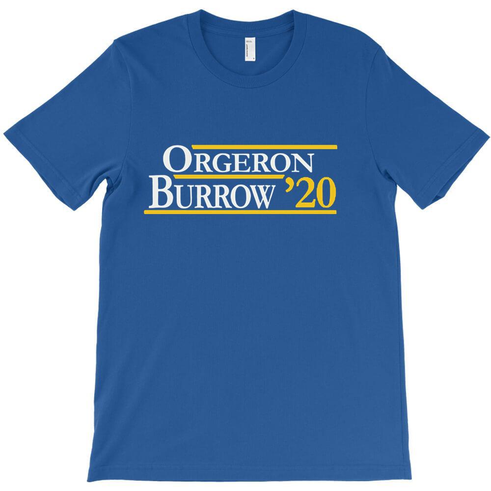 Orgeron And Burrow In For Dark T Shirt Cheap Hombre Short Sleeve Crew Neck