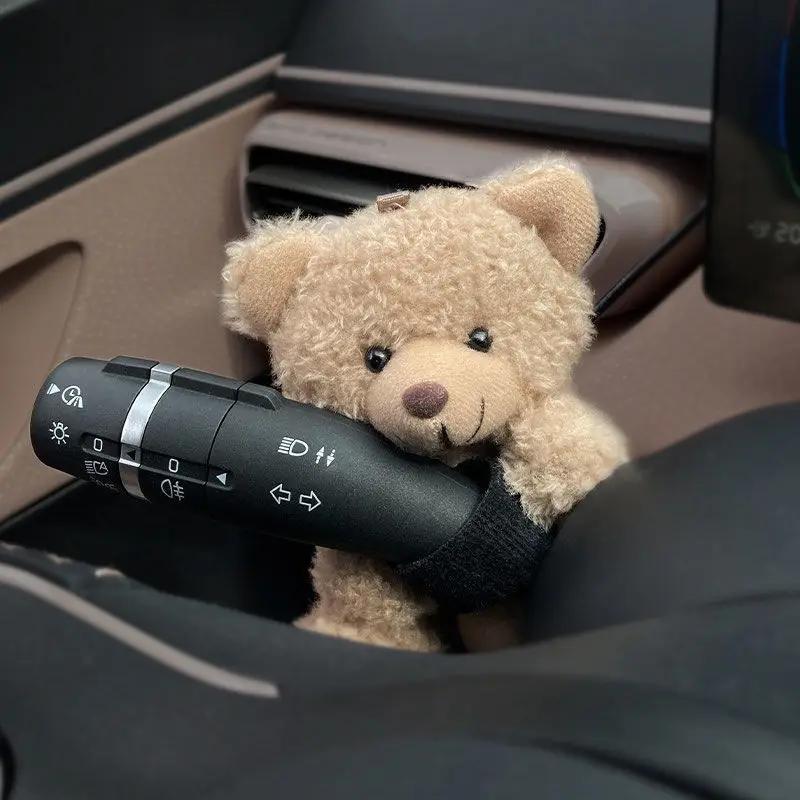 Car Interior Decoration Ornaments Car Mounted Gear Guard Decoration Panda Doll 2024 New Turn Signal Wiper Cartoon Doll