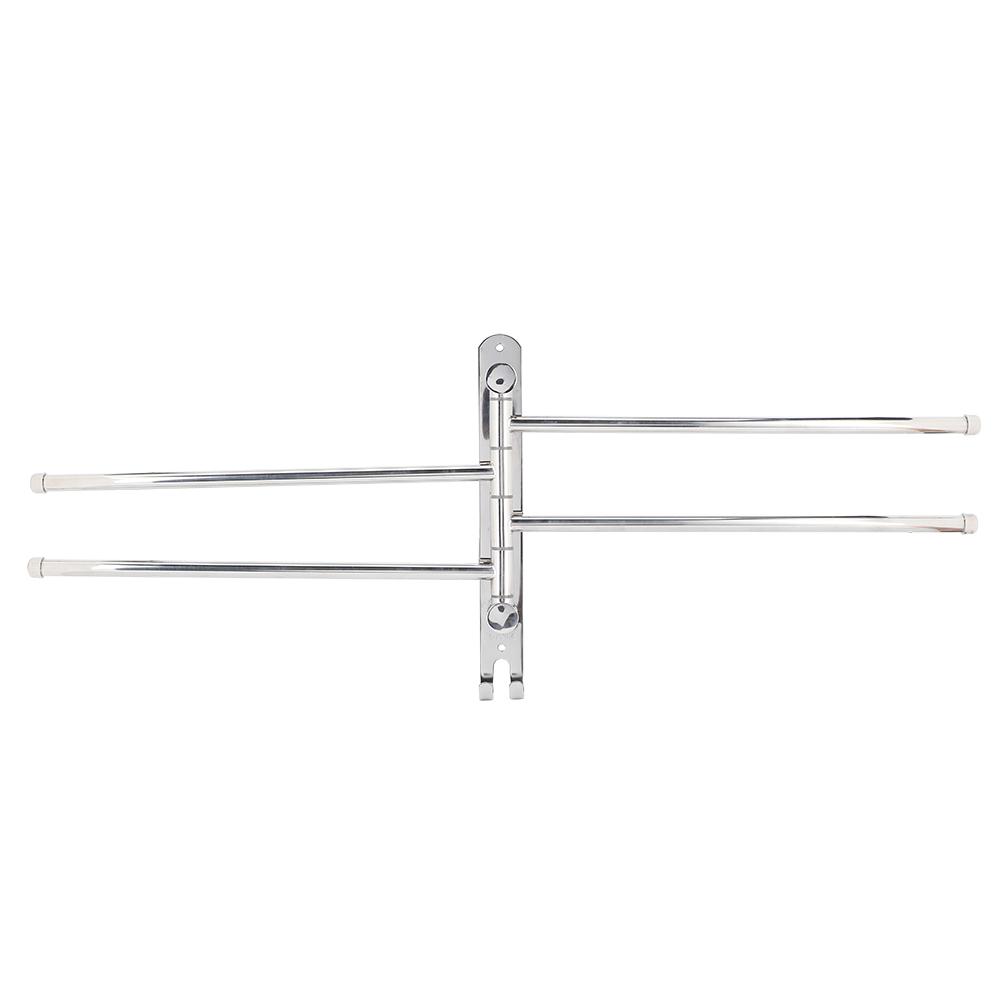 Настенная вешалка для полотенец из нержавеющей стали, вращающаяся на 180 градусов, с 4 перекладинами для ванной комнаты, туалета