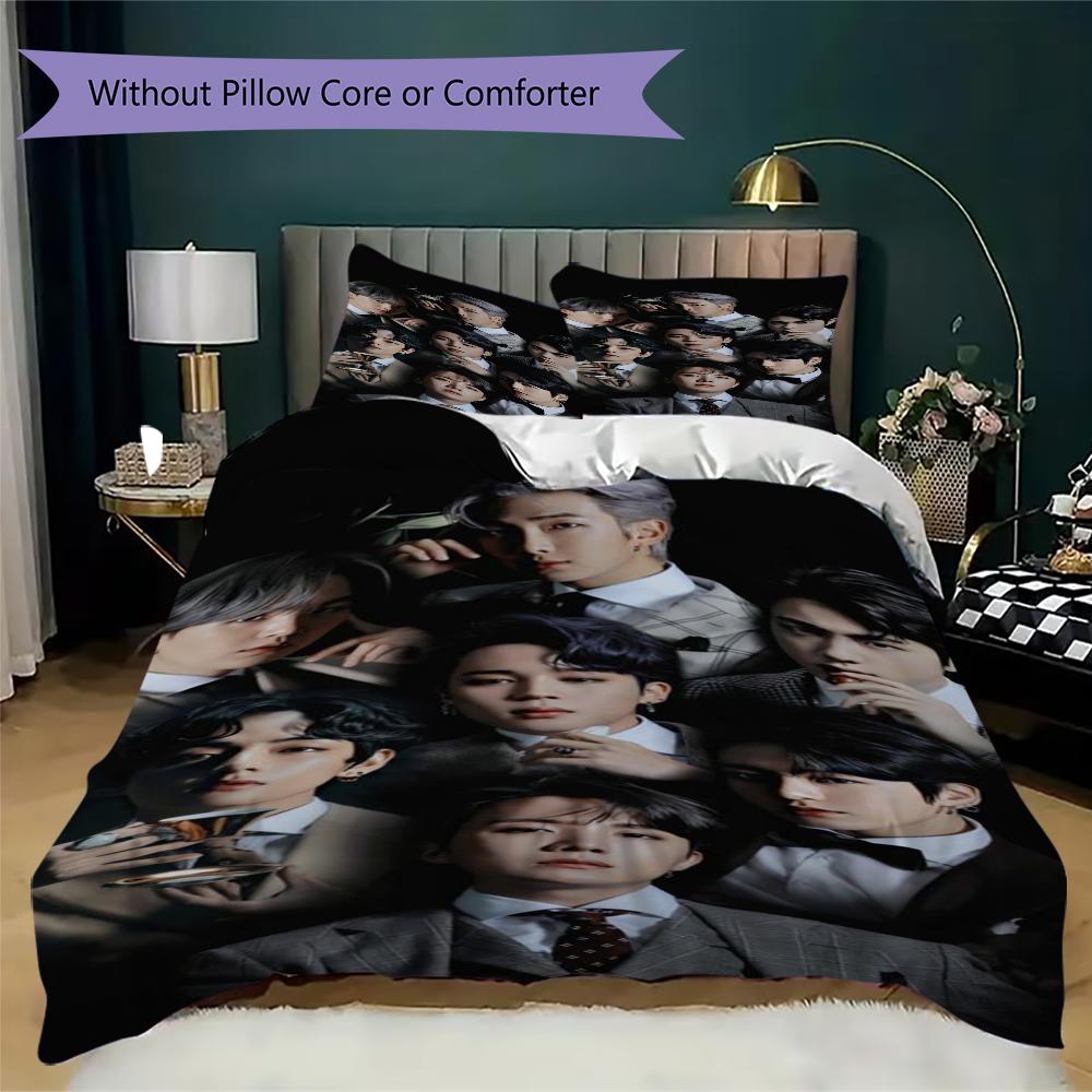 Bts Chic Fashion Group Portrait Bedding Without Core 1 Duvet Cover 2 Pillowcase Without Core Soft And Comfortable Duvet Cover And Pillowcase