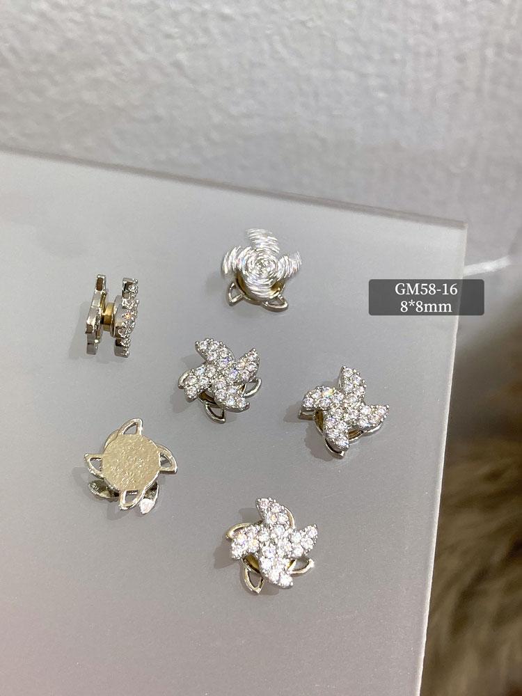 Nail Accessories Zircon Metal Diamond Snowflake Fortune Beads High Speed Rotating Shiny Kawaii Rhinestone for New Year Decor
