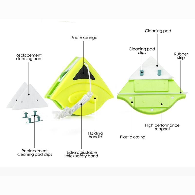 Магнитная щетка для стекла, двухсторонняя щетка для чистки стекла для мытья окон, бытовой инструмент для чистки