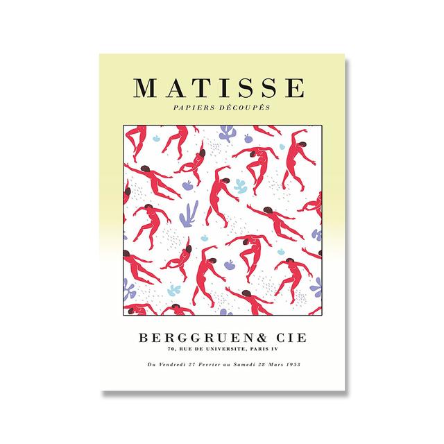 Рамка из цельного дерева, современный Матисс Уорхол, Миро, абстрактное настенное искусство, печать плакатов, мультяшный банан, фреска, холст, картина, детская спальня, украшение для дома