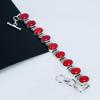 Natural Red Coral Gemstone Handmade 925 Sterling Silver Bracelet, Red Coral Bracelet For Wife , Unisex Bracelet Party Wear Gift