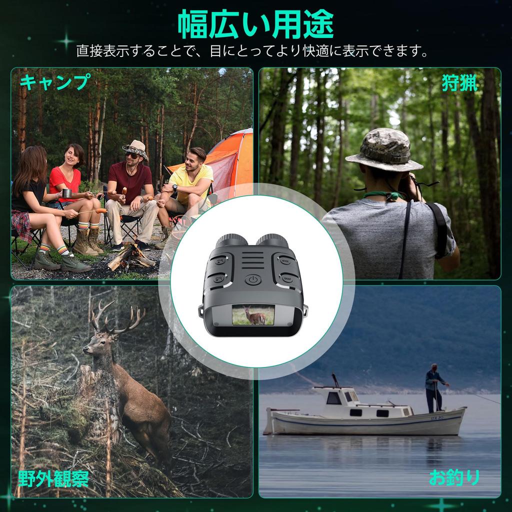 Night Vision Goggles, 1080P Resolution, 2.4" LCD Screen, 10X Digital Zoom, Night Vision Camera, Binoculars, Telescope, Handheld Video Camera, 7-Level