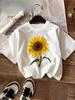 Sunflower Graphic T-Shirt Casual Short Sleeve Crew Neck Vibrant Yellow Floral Print and Breathable Spring and Aesthetic Clothes