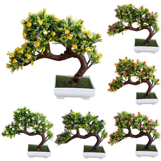 1шт искусственный цветок дерево горшок бонсай этап сад свадьба балкон декор