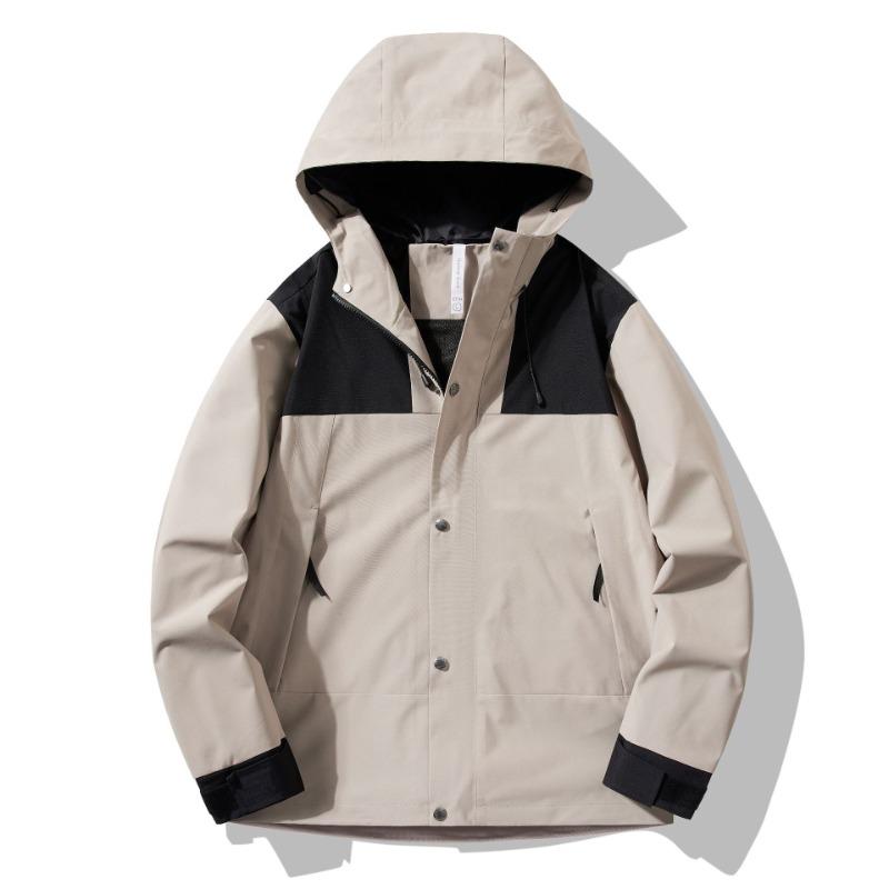 Cozy Up Men's Softshell Jacket with Hood Waterproof Windbreaker Lightweight Rain Shell Jacket for Outdoor Hiking Travel