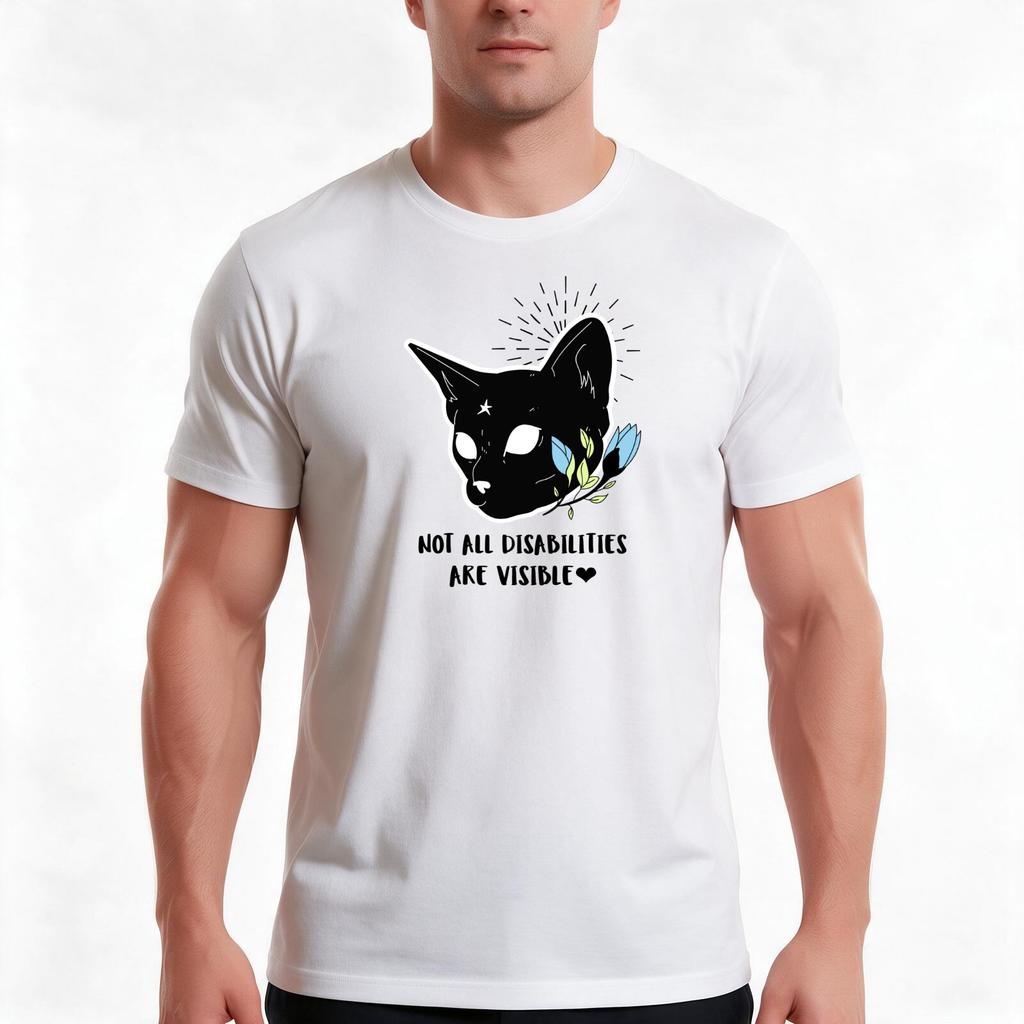 Not All Disabilities Are Visible Tshirt Summer Casual Cotton Tee Oversized Streetwear Tops Vintage Graphic Print