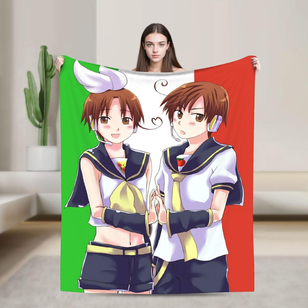 APH Italy Hetalia Anime Blanket Fleece Winter Multifunction Super Soft Throw Blanket for Home Travel Rug Piece