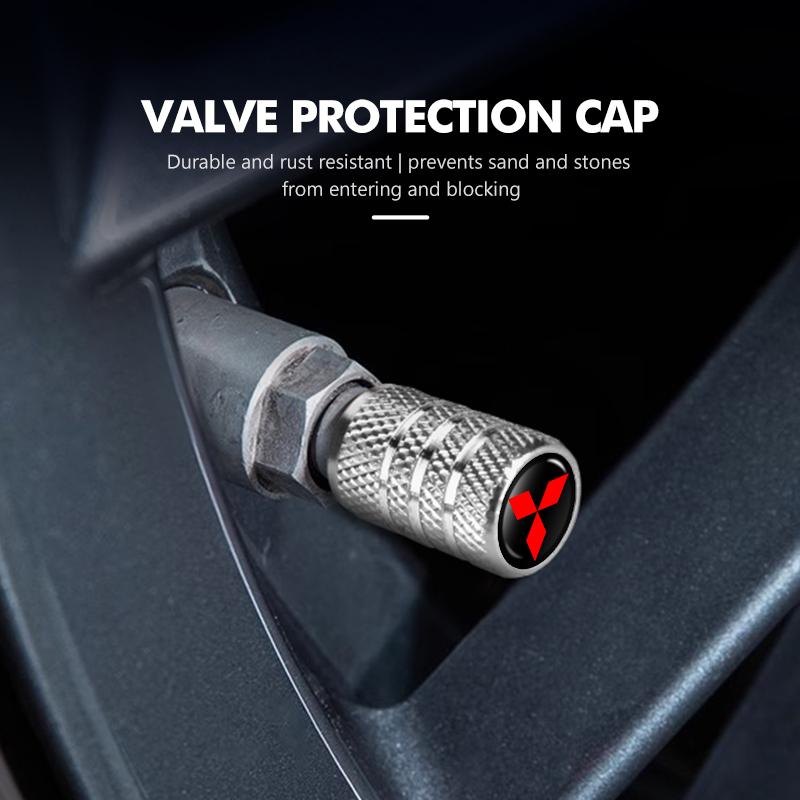 cwnqah1 cwmvjg1 Car Tire Valve Stems Cap Knurling Style Tire Valve Cap For Mitsubishi Outlander Lancer Cross Colt Xpander Mirage Attrage